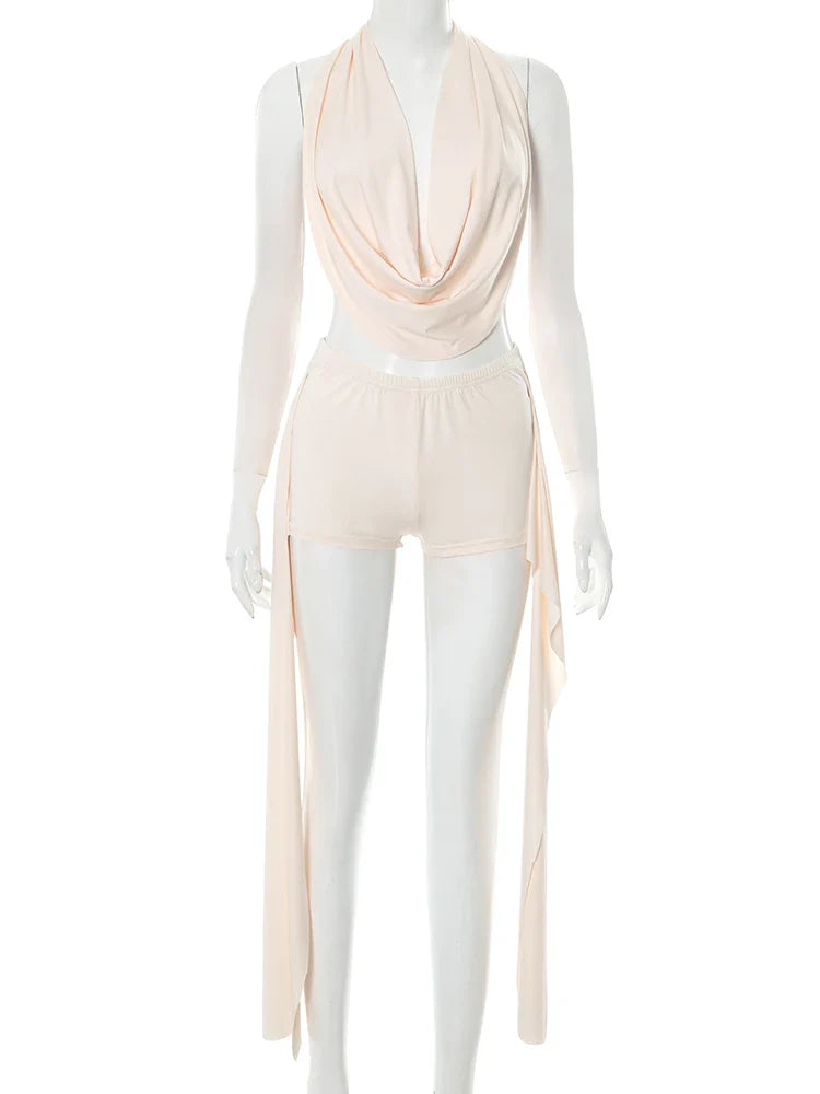 Chic Halter Tassel Clubwear Set